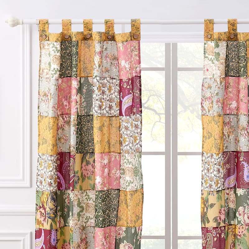Greenland Home Fashions Antique Chic Authentic Patchwork Cotton Curtain Panels (Set of 2)