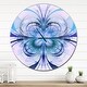 preview thumbnail 7 of 7, Designart 'Turquoise Fractal Flower Pattern' Oversized Modern Wall CLock 29 in. wide x 29 in. high