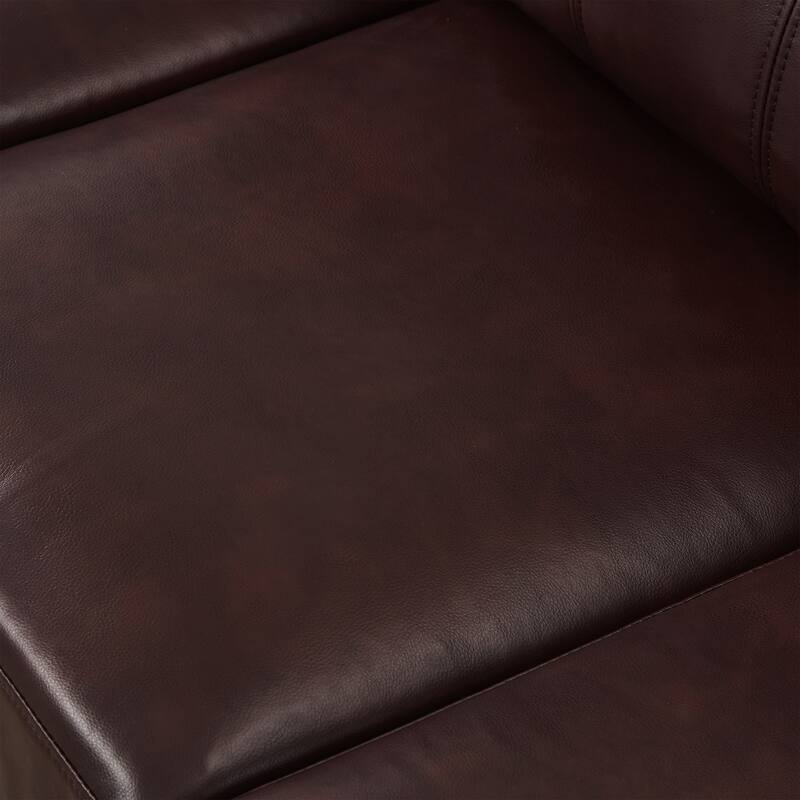 Modern Deep Seat Upholstered Lounge Couch PU Leather Loveseat Sofa with Storage, Wide Cushioned Armrests and Tufted Backrest