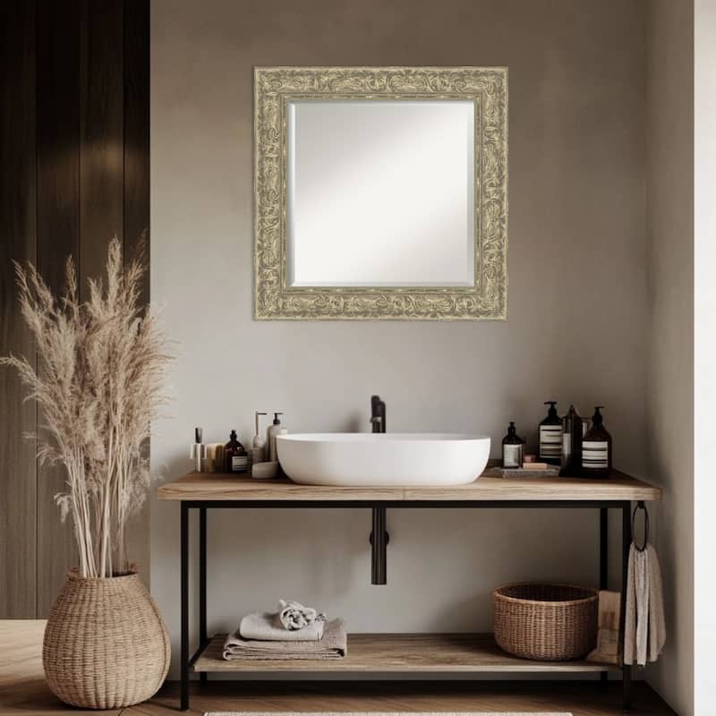 Luxe Beveled Framed Bathroom Vanity Wall Mirror