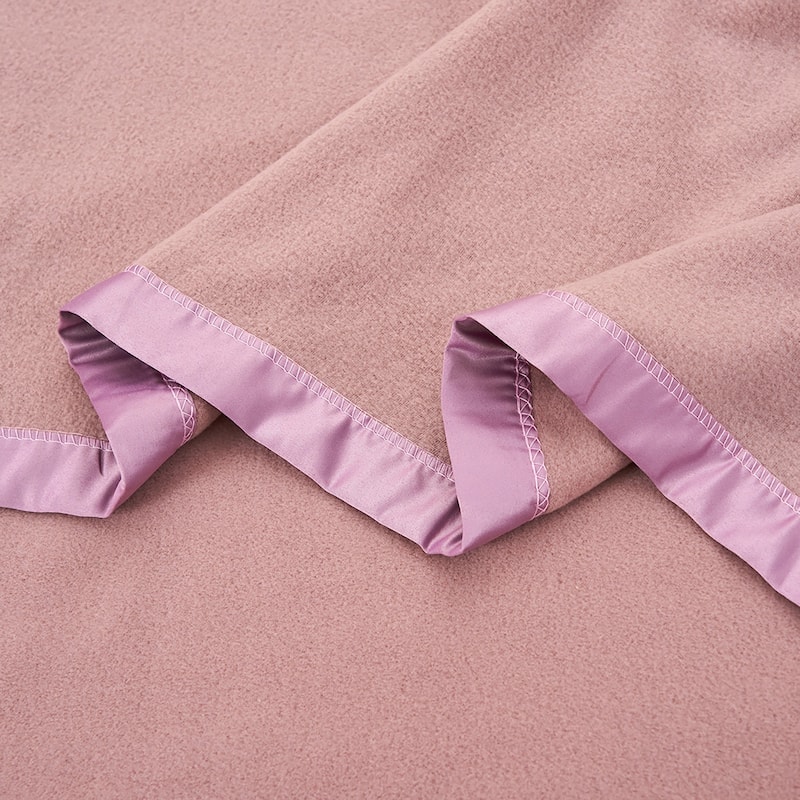 Lightweight Blanket with Satin Trim
