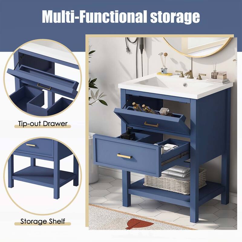 24'' Bathroom Vanity with Top Sink