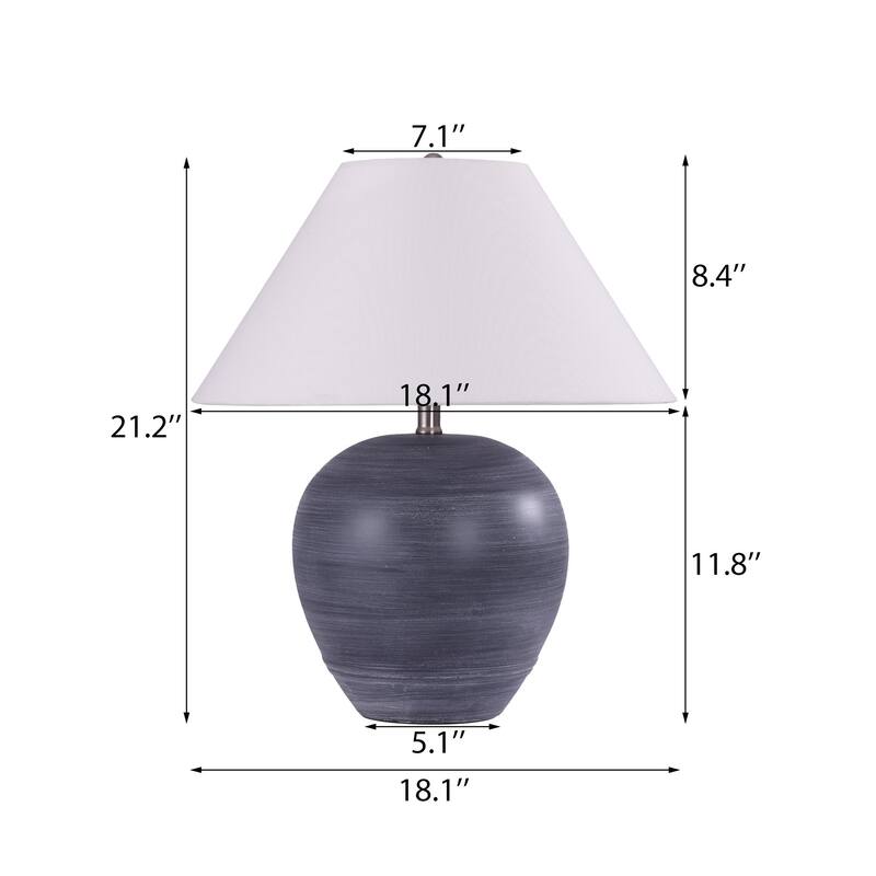 Ceramic Table Lamp with Linen Shade