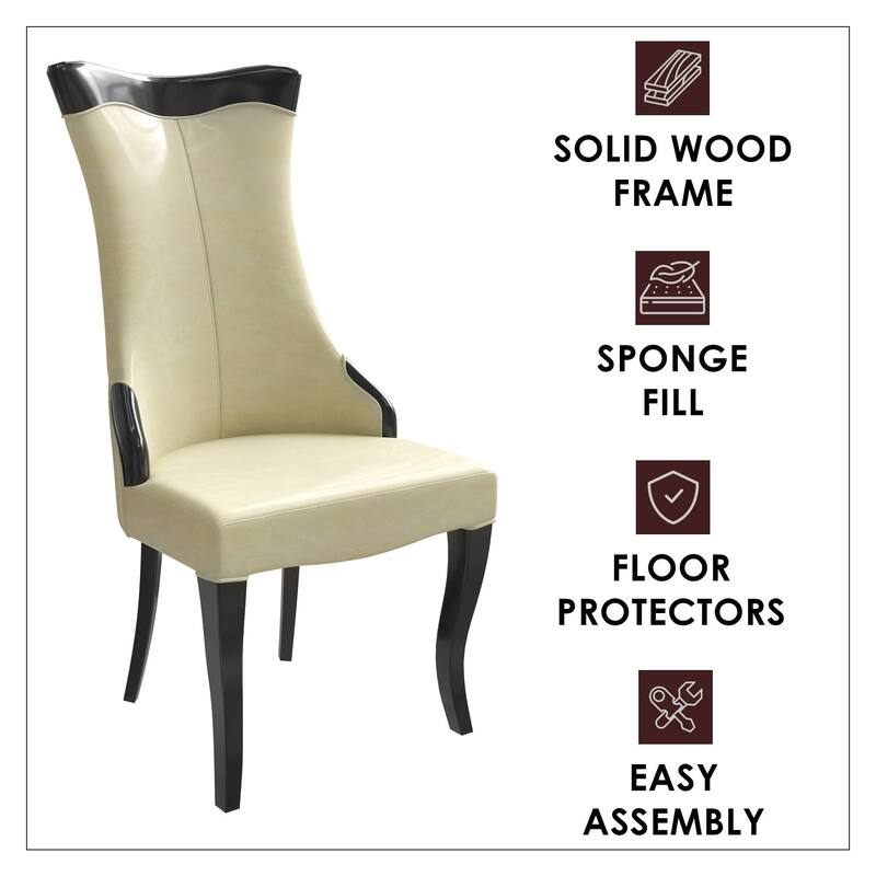 Novara Dining Chair with High-Back Design and Rubberwood Legs Set of 4