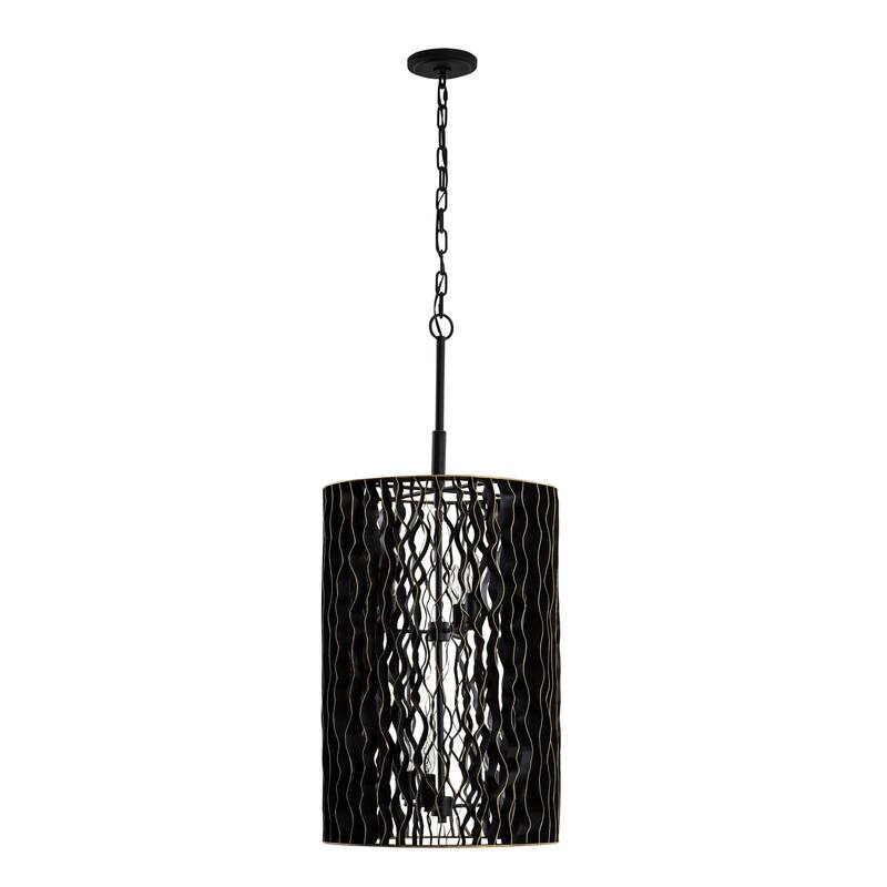 Varaluz Estela 6-Light Pendant - Matte Black/French Gold