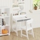preview thumbnail 4 of 5, COSTARS Kids Study Desk with Storage Bins Activity Table and Chair Set, White