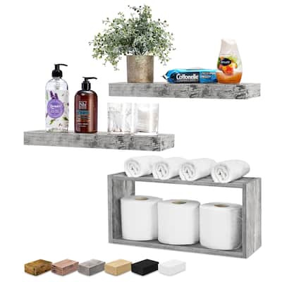 Sorbus Floating Shelves for Wall Set of 3 - 16"L X 5.5"W X 7.75H