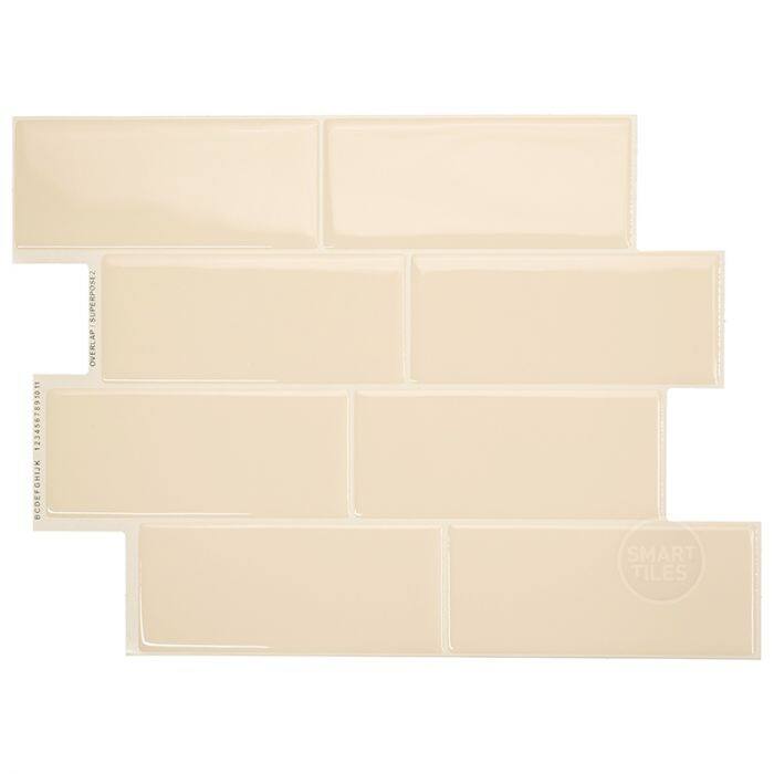 Smart Tiles Self Adhesive Wall Tiles - Metro Gallino - 4 Sheets of 11.56'' x 8.38'' Kitchen and Bathroom Stick on Tiles