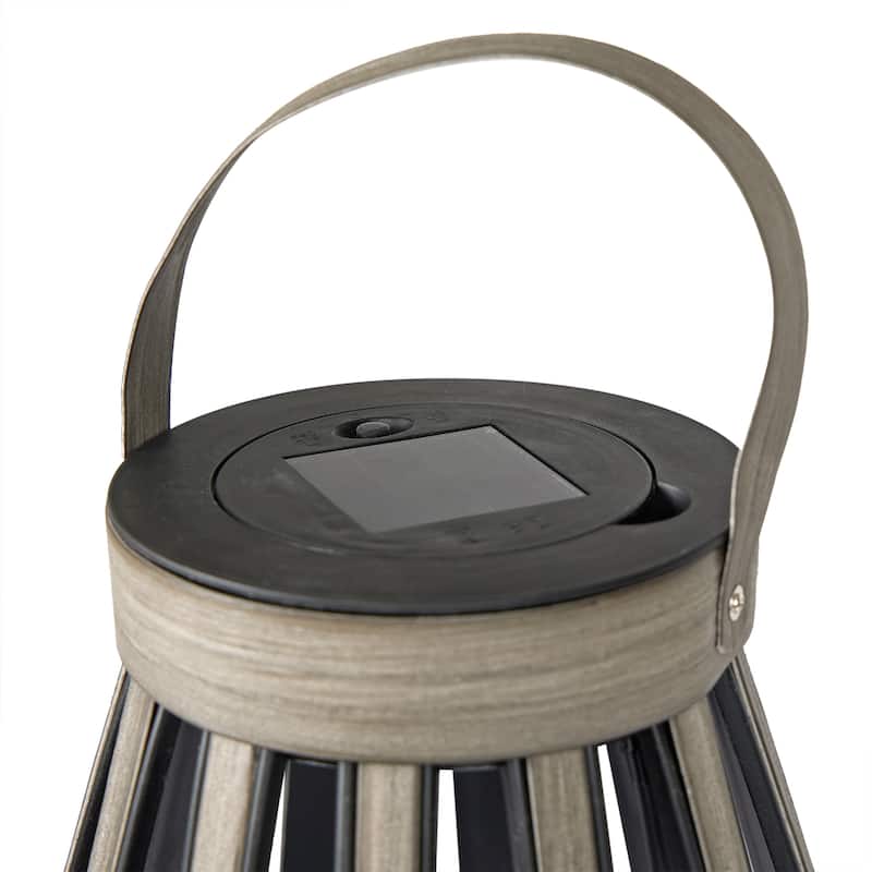 Solar Grey Decorative Plastic Lantern with LED