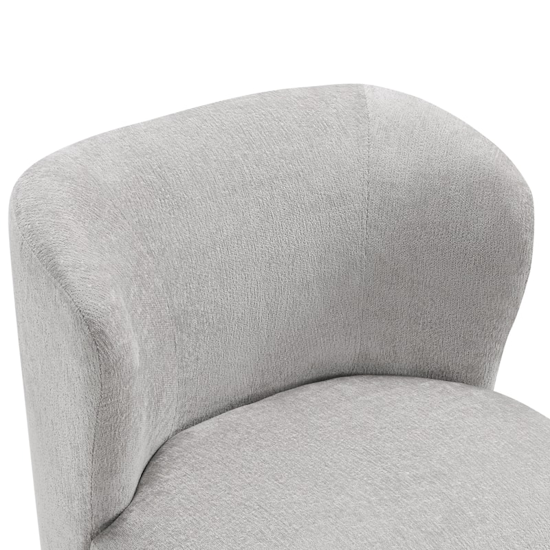 Modern 27" Chenille Upholstered Wing Back Swivel Barrel Accent Chair