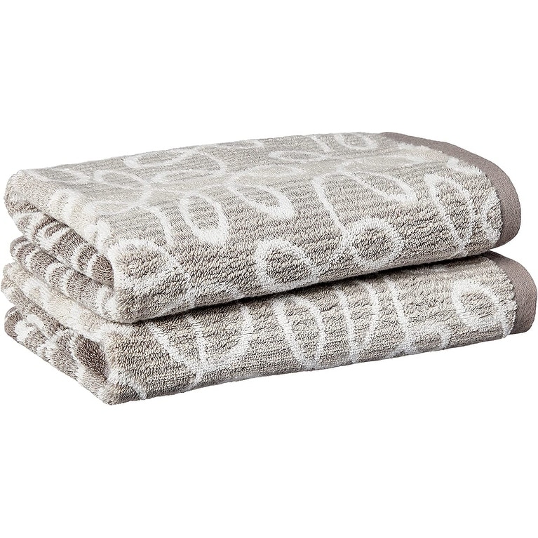Kitchenaid 2 Kitchen Towels 100% Cotton terry gray grey stripes