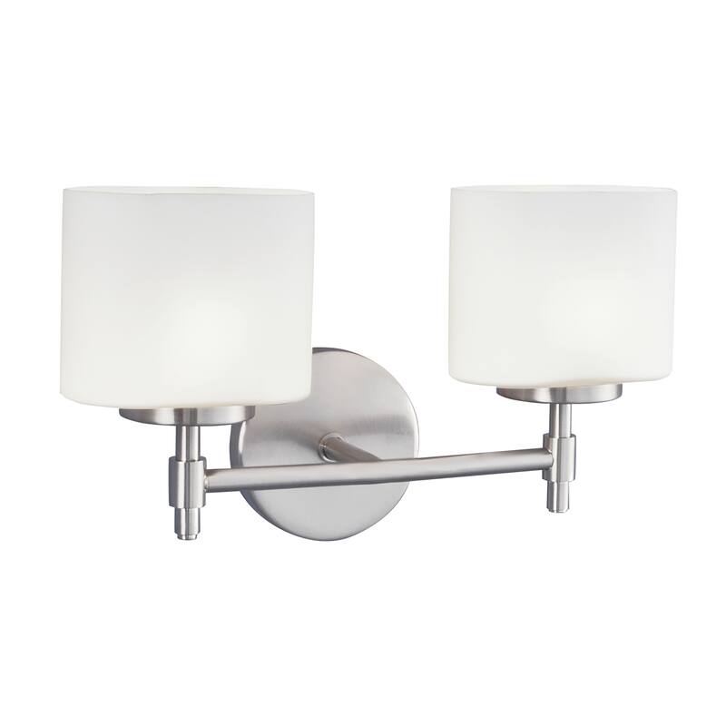 Moderne 14.25-inch Wide 2-Light Vanity Light in Chrome - 14.25 - 14.25