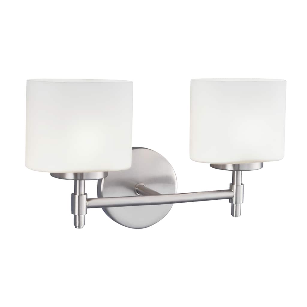 Moderne 14.25-inch Wide 2-Light Vanity Light in Chrome - 14.25