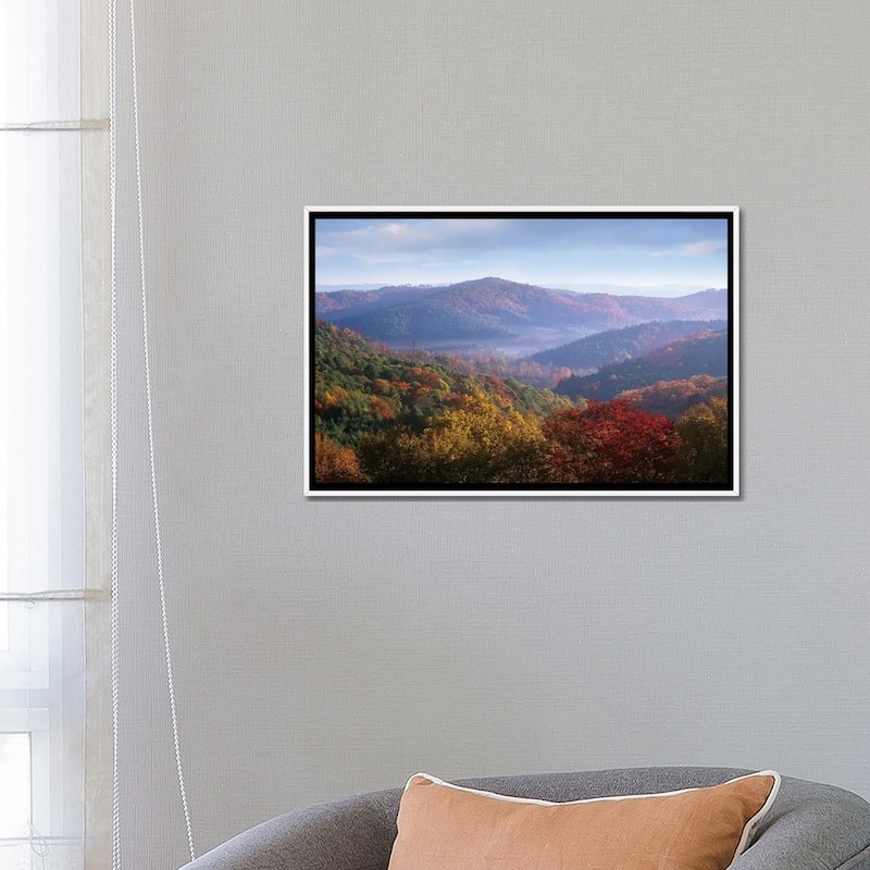 iCanvas "Autumn Deciduous Forest From The Blue Ridge Parkway, North Carolina" by Tim Fitzharris Framed Canvas Print
