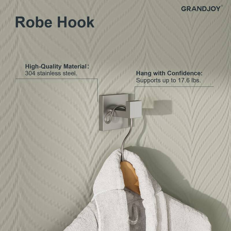 GRANDJOY Dual Shower Heads 12" Rainfall Shower System with 4-Piece Bathroom Towel Rack Combo Set