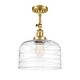preview thumbnail 11 of 18, Innovations Lighting Franklin Restoration Bell 1 Light 12" Semi-Flush Mount Satin Gold