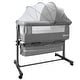 preview thumbnail 1 of 7, Grey 4 in 1 Baby Basinet, Bedside Bassinet for Baby, Height Adjustable Bassinet Bedside Sleeper with Lockable Wheels
