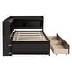 preview thumbnail 16 of 24, Twin Bed with L-Shaped Bookshelves and Storage Drawers - Pine Wood, Space-Saving