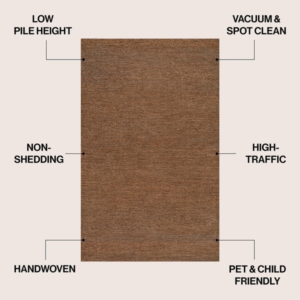 dimension image slide 6 of 7, JONATHAN Y Griffin Rustic Farmhouse Woven Jute Solid Area Rug