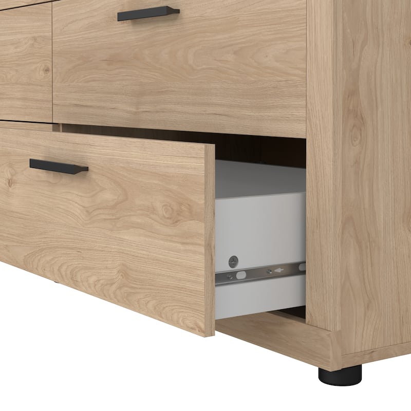 Porch & Den Mira 6-Drawer Double Dresser, Jackson Hickory