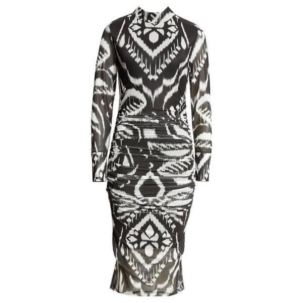 princess polly baby blue dress FARM Rio Black and White Floral Long Sleeve Dress main image 0
