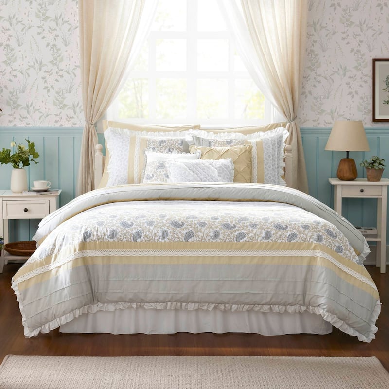 Madison Park Vanessa 9 Piece Cotton Percale Comforter Set