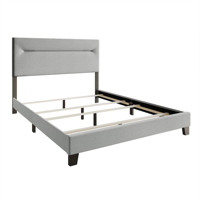 CraftPorch 4-pieces Contemporary Grey Bed with Dark Grey Furniture Bedroom Set