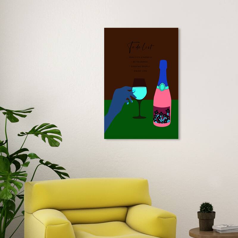 Wynwood Studio Canvas Drinks and Spirits To Do Drinks Purple and Lavender Modern & Contemporary Wall Art Canvas Print - 30 x 20