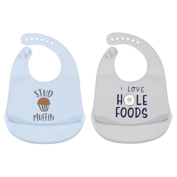 slide 1 of 1, Hudson Baby Infant Boy Silicone Bibs 2pk, Stud Muffin 2-Pack, One Size - Stud Muffin 2-Pack - One Size One Size - Stud Muffin 2-Pack
