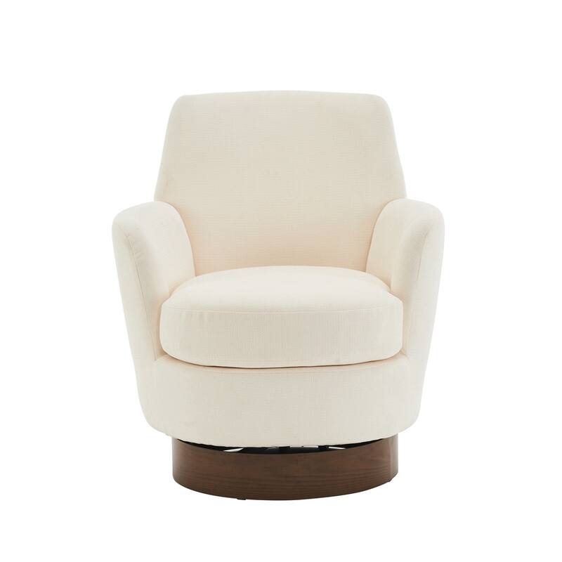 Modern Swivel Barrel Chair with Gold Stainless Steel Base