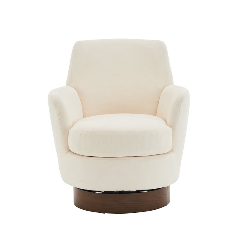Polyester Swivel Barrel Chair
