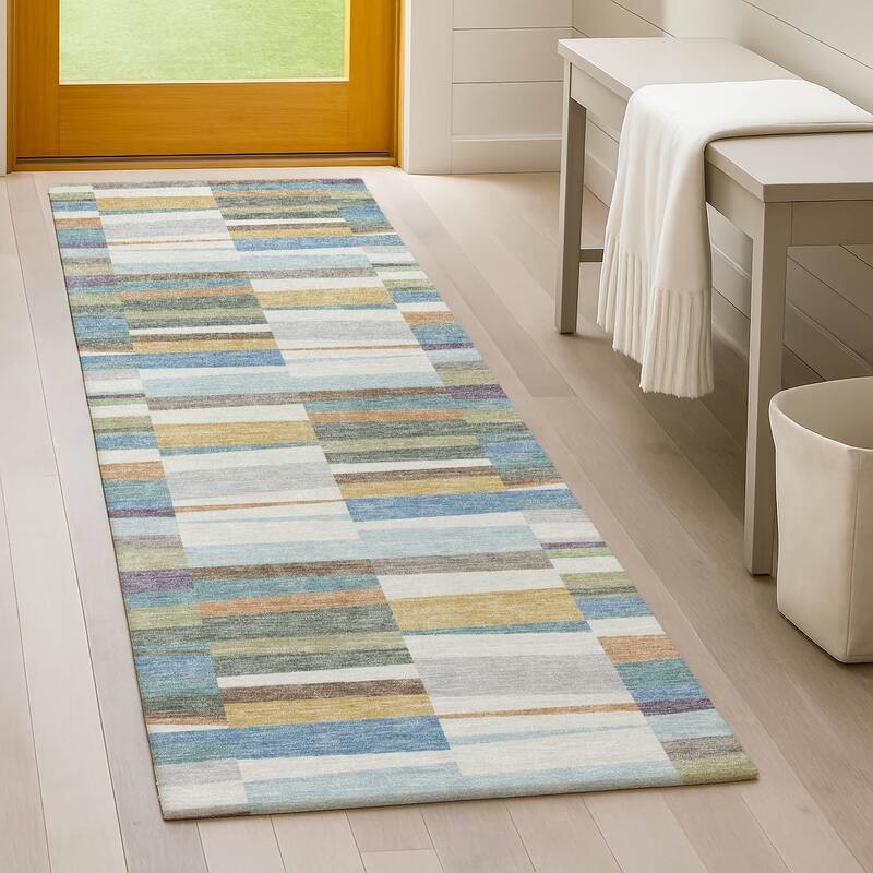 Machine Washable Indoor/ Outdoor Modern Antonito Chantille Rug