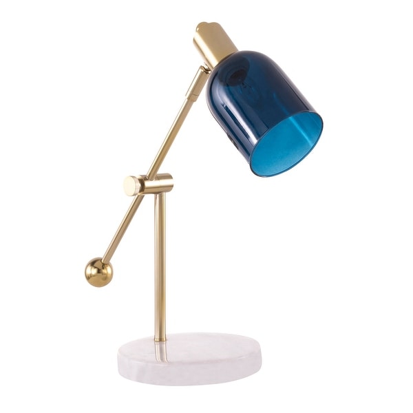 Marcel Contemporary Table Lamp with Glass Shade and Marble Base. Opens flyout.