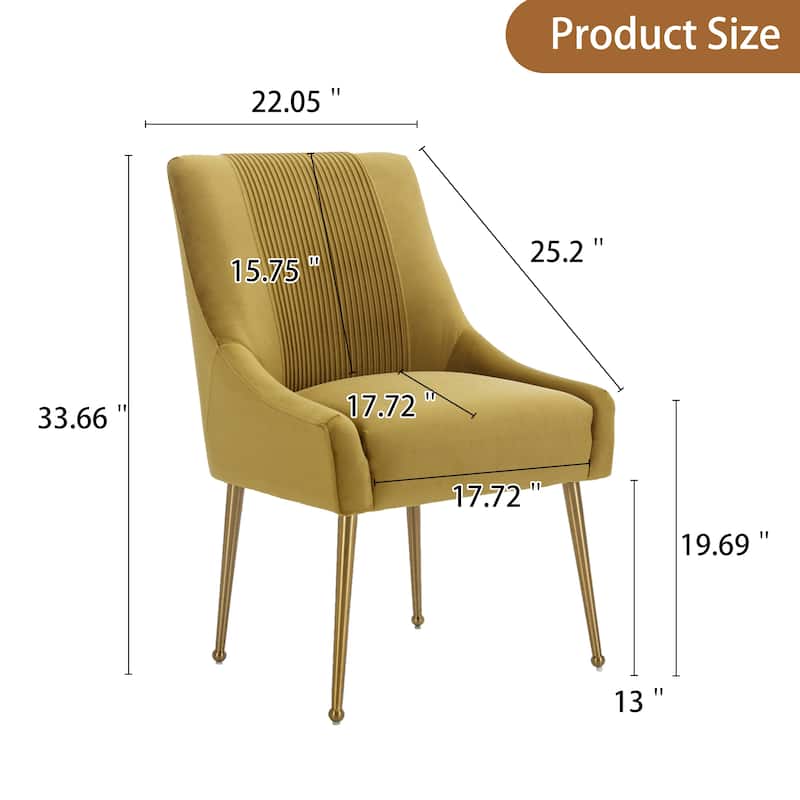 Clihome Velvet Upholstered Dining Chairs (Set of 2)