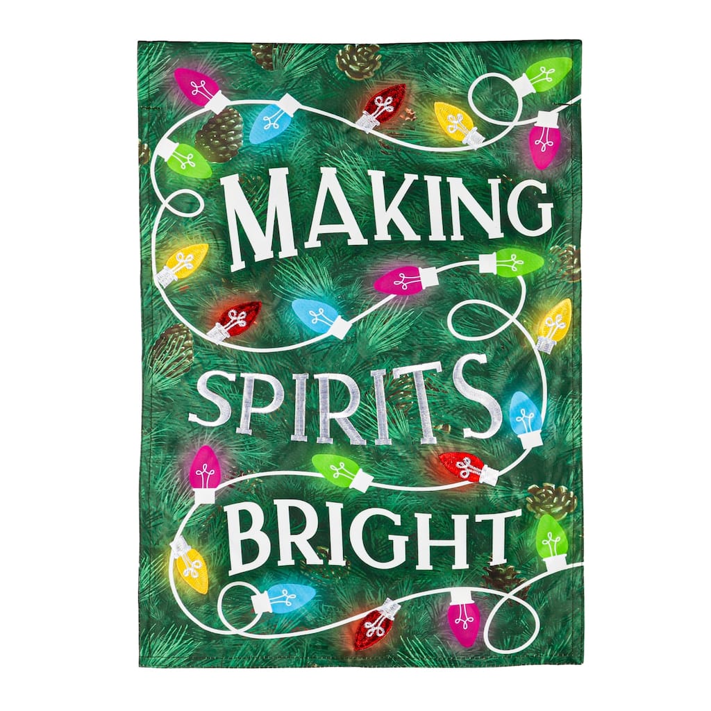 Making Spirits Bright Garden Applique Flag