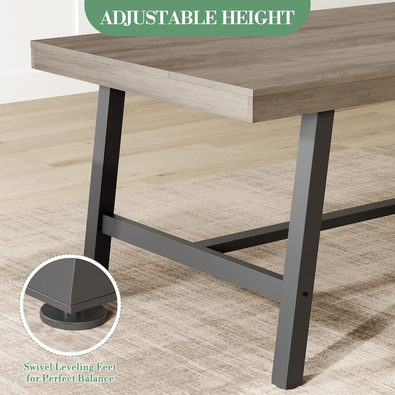 Extra Long Dining Table and Office Desk, Industrial Modern Study Table
