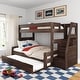 preview thumbnail 1 of 30, Max and Lily Modern Farmhouse Twin Over Full Bunk Bed With Staircase and Trundle Barnwood Brown