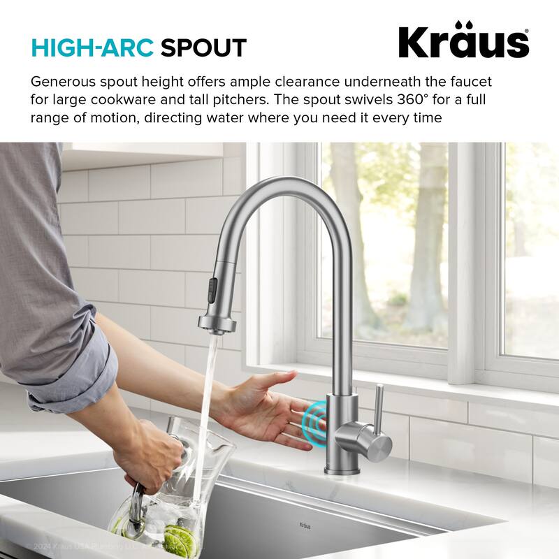 Kraus KSF-1616 Bolden 1.8 GPM Single Hole Sensor Pull Down Kitchen