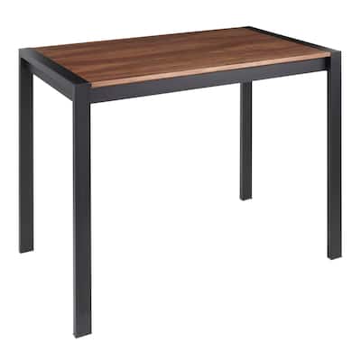 Copper Grove Yadriel Black Counter Height Table with Walnut Wood Top - Walnut Wood