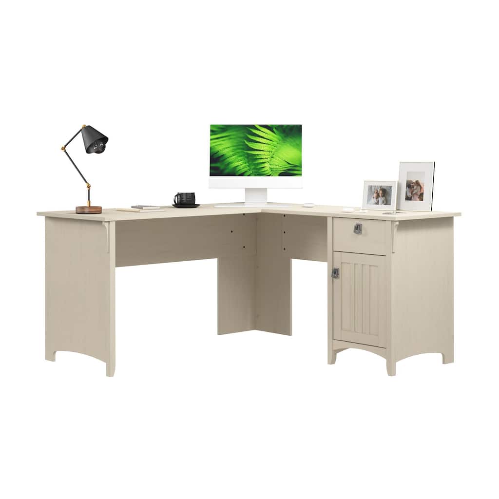 Bush Furniture Salinas 60W L Shaped Desk with Drawers and Storage