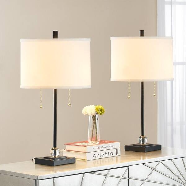 24'' Black Metal Bedside Table Lamp Set (Set of 2) Bed Bath & Beyond