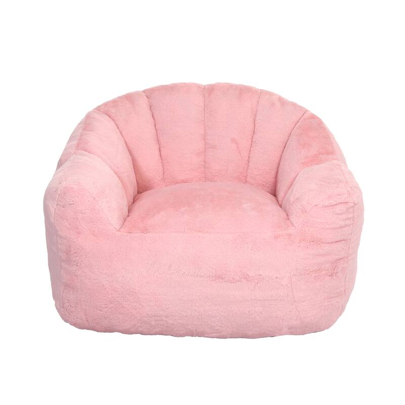 GDFStudio - Faux Fur 41.4" Deep Seat Bean Bag Chair with Armrests