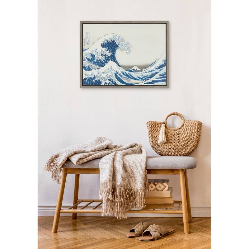 Kate and Laurel Sylvie Great Wave 1830 by The Art Institute of Chicago - 18x24 - Plastic - Grey