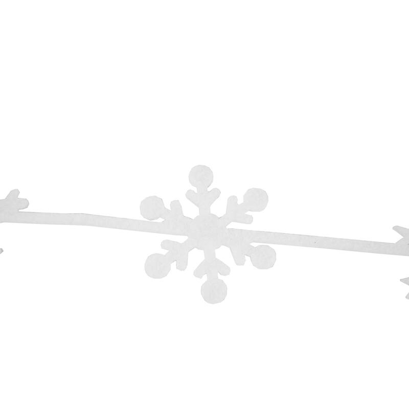 4' White Felt Winter Snowflake Garland