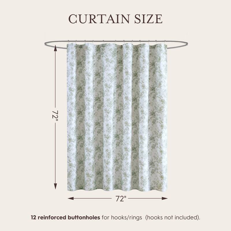 Laura Ashley Walled Garden Shower Curtain -- slub dobby 180gsm