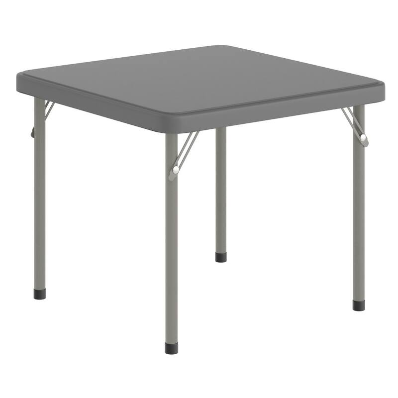 Indoor/Outdoor Kids Bi-Fold Plastic Folding Table - 24x24 - 23.5"W x 23.5"D x 19"H - Granite Gray
