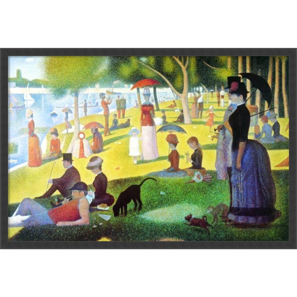 Framed Art Print Sunday Afternoon on the Island of La Grande Jatte, 1884-1886 by Georges Seurat 38 x 26-inch