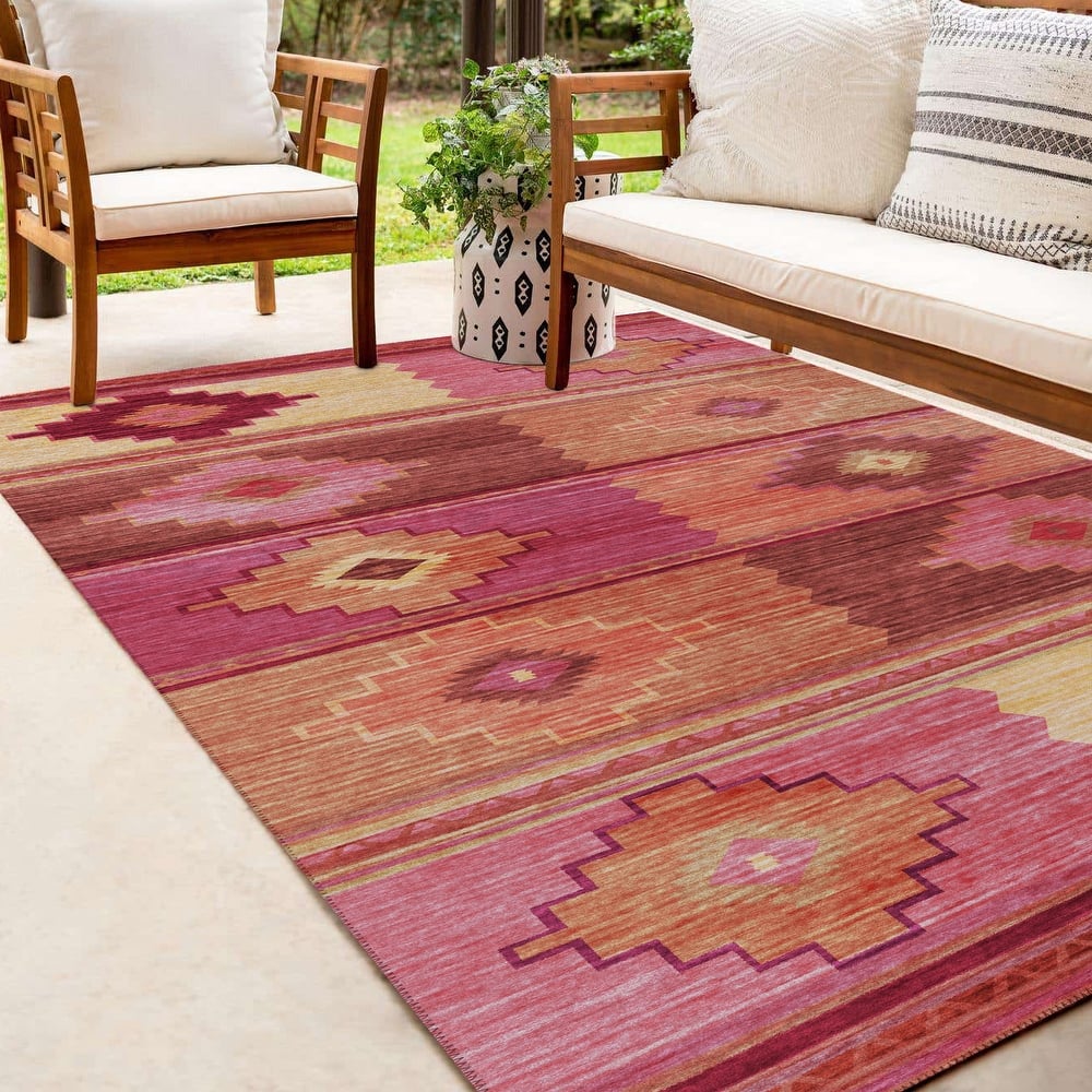 Indoor/ Outdoor Sonora Boho Medallions Washable Rug