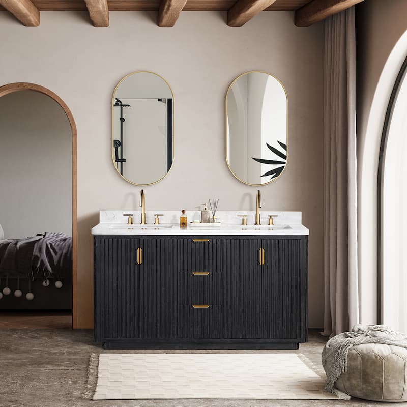 Cadiz Bath Vanity with Composite Stone Top and Mirror