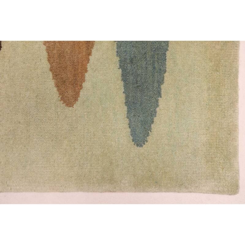ECARPETGALLERY Hand-knotted Peshawar Ziegler Light Green Wool Rug - 5'1 x 6'10